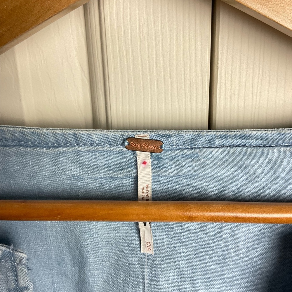 Free People Chambray Mini Dress Size XS Blue - Picture 2 of 4